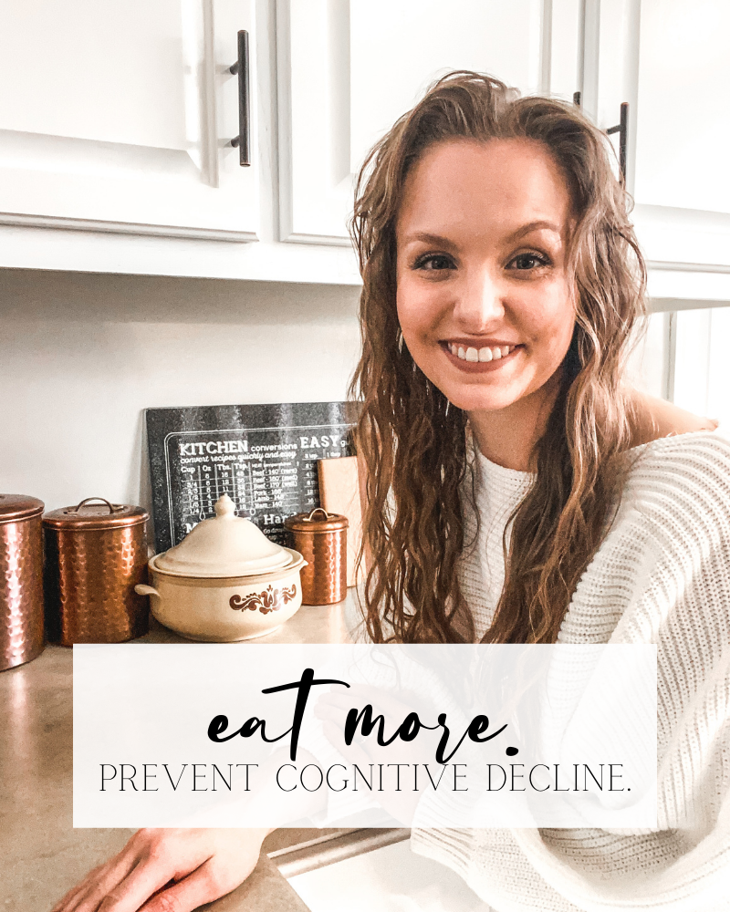 How to eat to prevent cognitive decline. Eat More, prevent cognitive decline. Me in my kitchen.