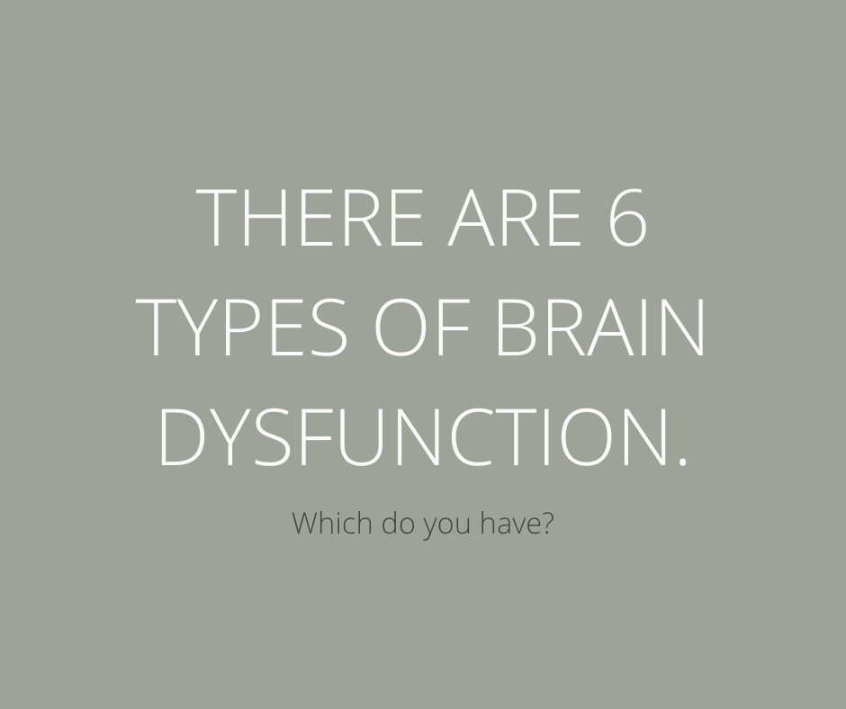 Types of brain dysfunction. Which do you have? Brain health. Optimize brain health. Prevent cognitive decline. Reverse cognitive decline.